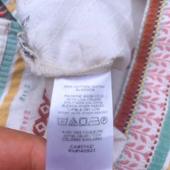 Lou & Grey For Loft Getaway Peasant Blouse White Women's Small 100% Cotton - Picture 5 of 7